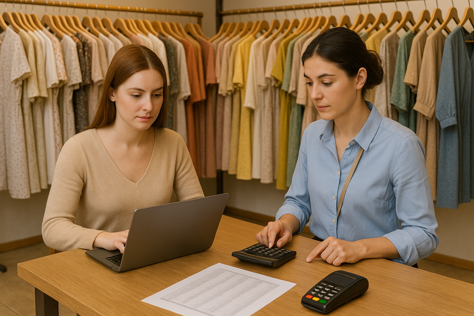 حسابات محلات الملابس النسائية 01. حسابات محل الملابس النسائية